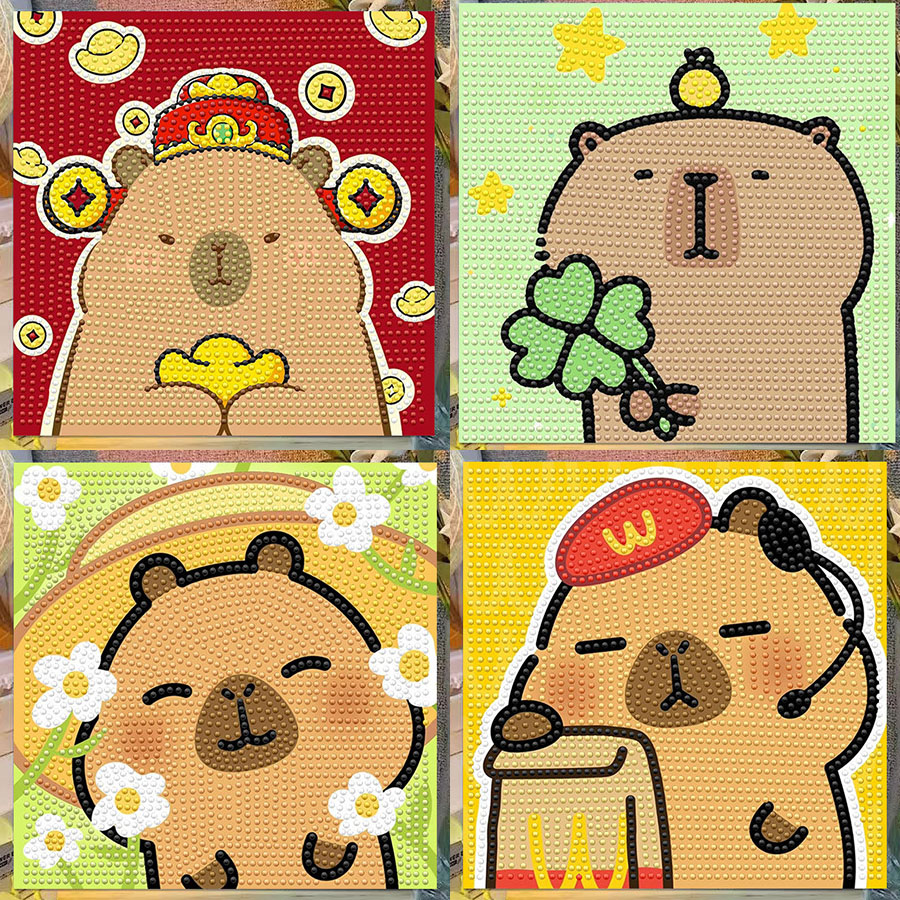 Cartoon Capibala Crystal Diamo - Embroidery Embellishments review and price
