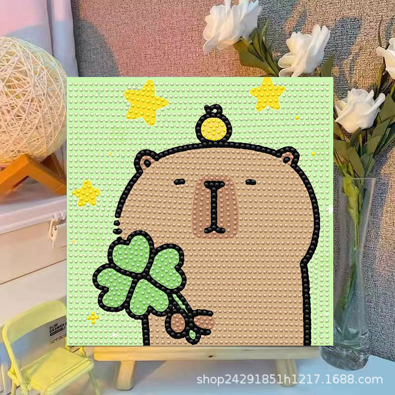 Cartoon Capibala Crystal Diamo - Embroidery Embellishments review and price