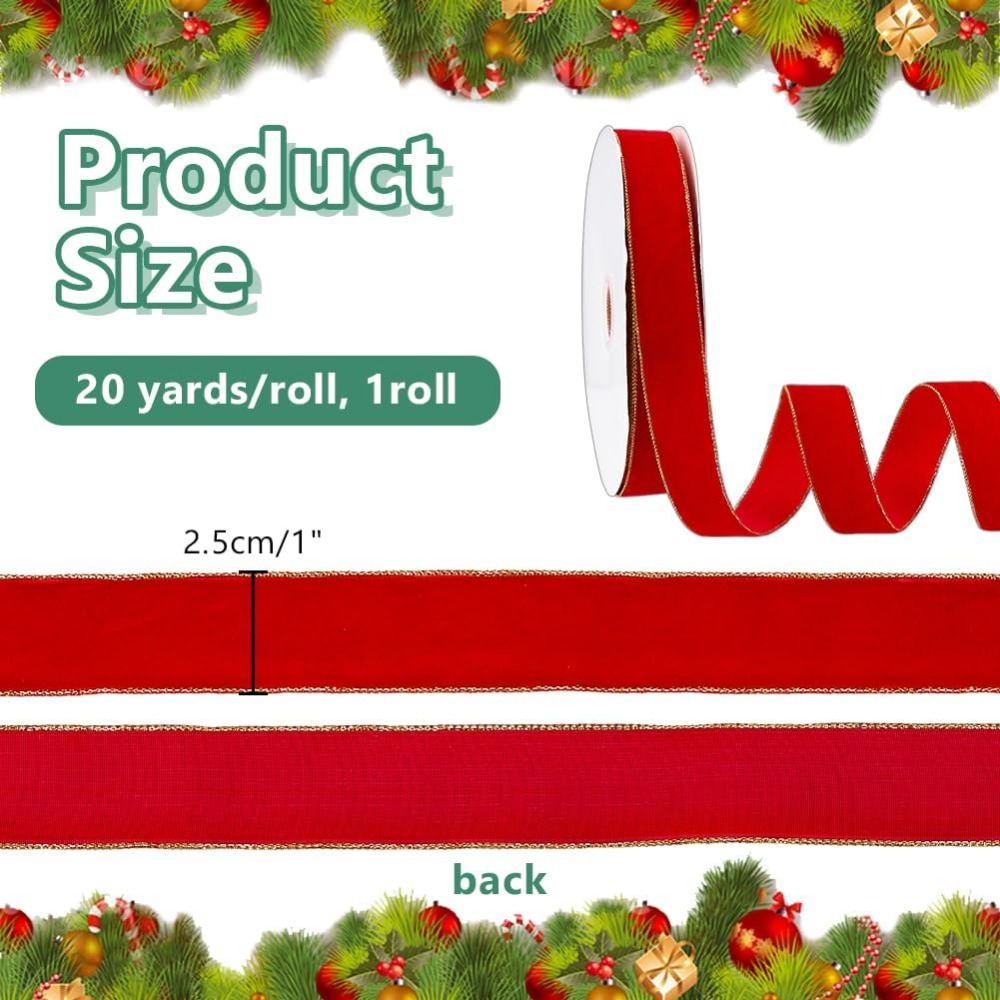 1 Roll 20 Yards Velvet Ribbons - Velvet Ribbon Roll review and price