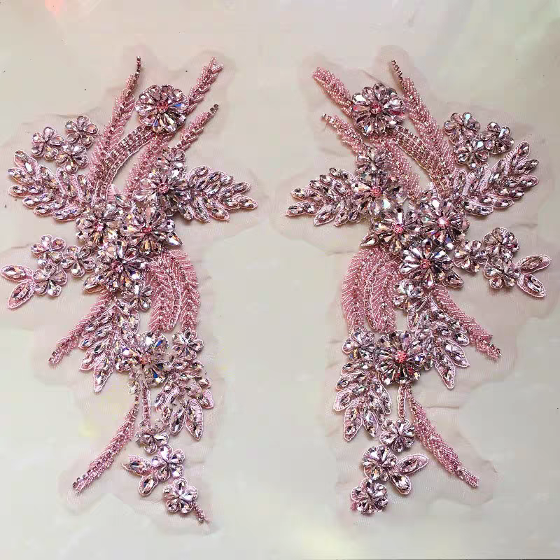 Beaded floral appliqués, hand- - Sew On Rhinestone review and price