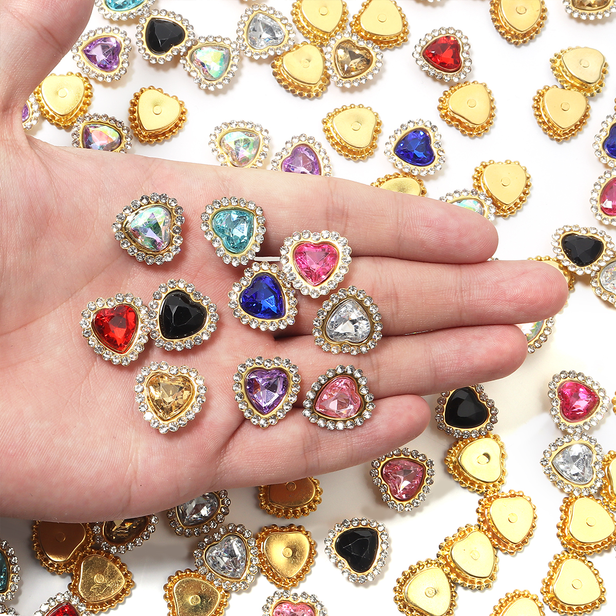 20Pcs Love Heart Acrylic Rhine - Sew On Rhinestone review and price