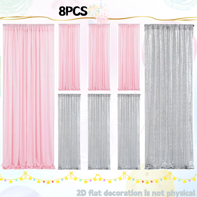 Pink&Silver Sequin Backdrop 2f - Sequin Fabric Panel review and price